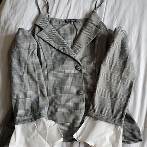 Fashion Nova plaid peplum style off the shoulder